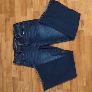 Sz 12 Short Womens American Eagle Kick Boot Dark Wash Jeans Mid-rise